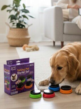 HUNGRY FOR WORDS -- Talking Pet Starter Set, 4 Buttons, Detailed Instructions